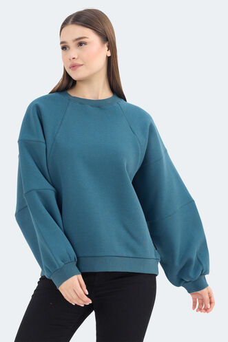 Slazenger VIA Women's Sweatshirt Petrol - Thumbnail