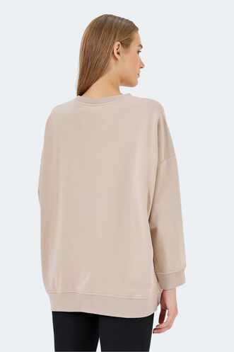 Slazenger VIKENTI SW Kadın Sweatshirt Bej - Thumbnail