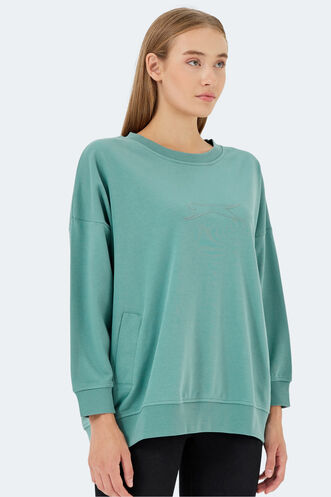 Slazenger VIKENTI SW Kadın Sweatshirt Yeşil - Thumbnail
