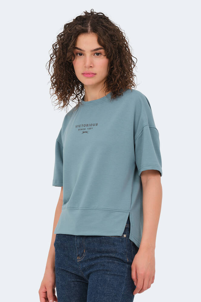 Slazenger VILLAGE Kadın Tişört Deniz Yeşili