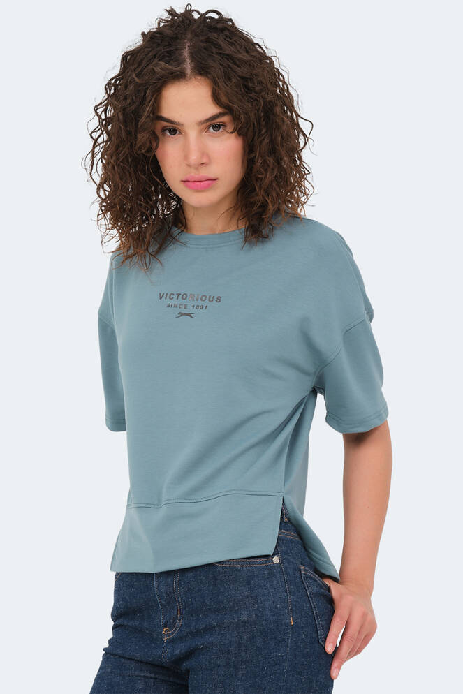 Slazenger VILLAGE Kadın Tişört Deniz Yeşili