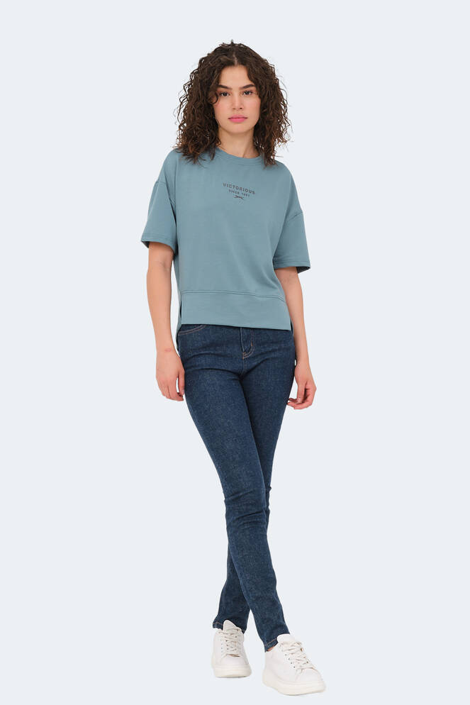 Slazenger VILLAGE Kadın Tişört Deniz Yeşili