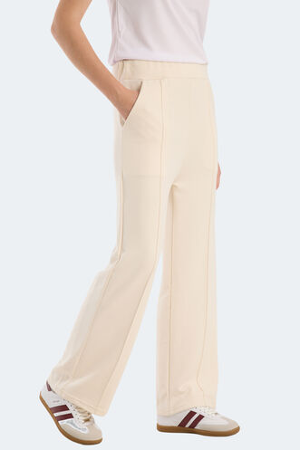 Slazenger VILLE CZG Kadın Bol Paça Ekru Eşofman Altı - Thumbnail