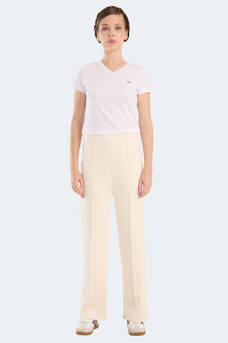 Slazenger VILLE CZG Kadın Bol Paça Ekru Eşofman Altı - Thumbnail