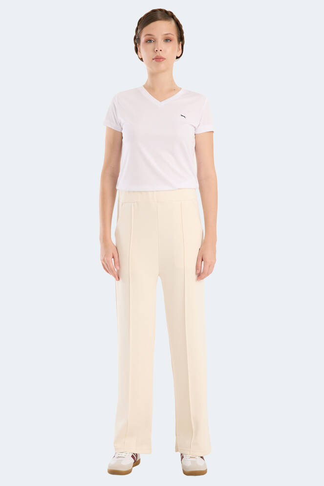 Slazenger VILLE CZG Kadın Bol Paça Ekru Eşofman Altı