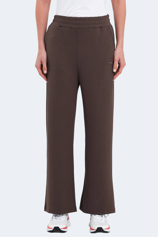 Slazenger VILLE Kadın Cepli Bol Paça Koyu Kahve Eşofman Altı