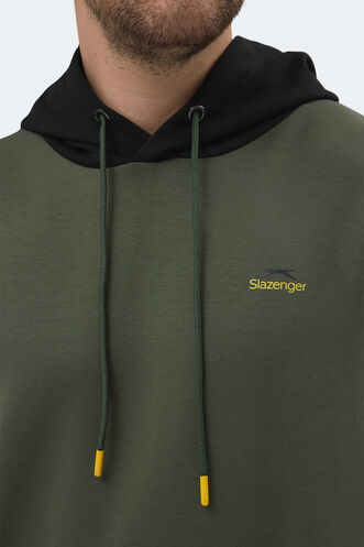 Slazenger VIOLA Erkek Kapüşonlu Cepli Haki / Siyah Sweatshırt - Thumbnail