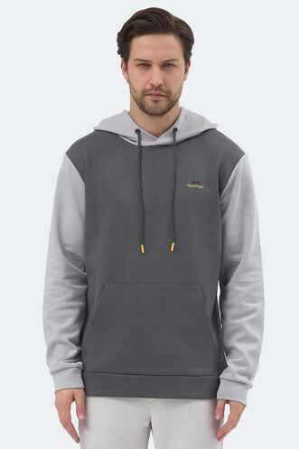 Slazenger - Slazenger VIOLA Erkek Sweatshirt Koyu Gri - Siyah