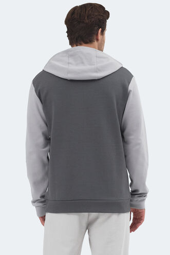 Slazenger VIOLA Erkek Sweatshirt Koyu Gri - Siyah - Thumbnail