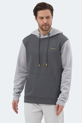 Slazenger VIOLA Erkek Sweatshirt Koyu Gri - Siyah - Thumbnail