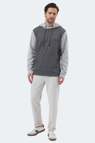 Slazenger VIOLA Erkek Sweatshirt Koyu Gri - Siyah - Thumbnail