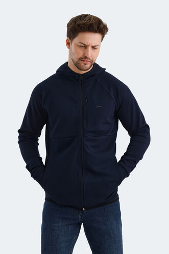 Slazenger VIOLET Erkek Fermuarlı Kapüşonlu Cepli Lacivert Sweatshırt - Thumbnail