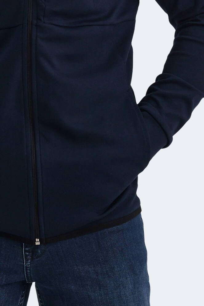 Slazenger VIOLET Erkek Fermuarlı Kapüşonlu Cepli Lacivert Sweatshırt