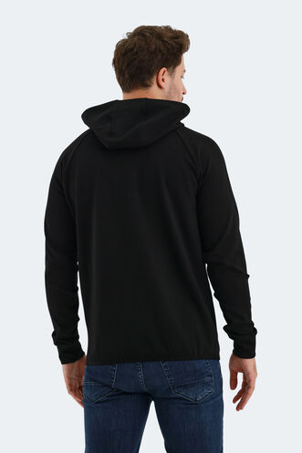 Slazenger VIOLET Erkek Fermuarlı Kapüşonlu Cepli Siyah Sweatshırt - Thumbnail