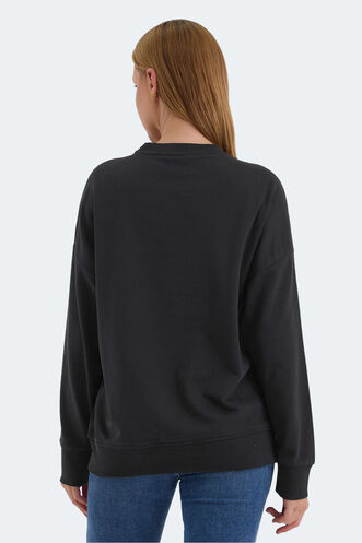 Slazenger VIRTUE Kadın Sweatshirt Siyah - Thumbnail