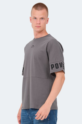 Slazenger VISION Erkek T-Shirt Koyu Gri - Thumbnail