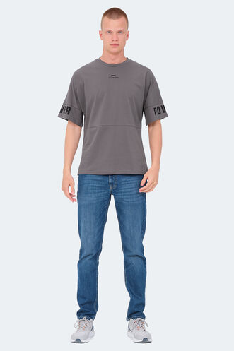 Slazenger VISION Erkek T-Shirt Koyu Gri - Thumbnail