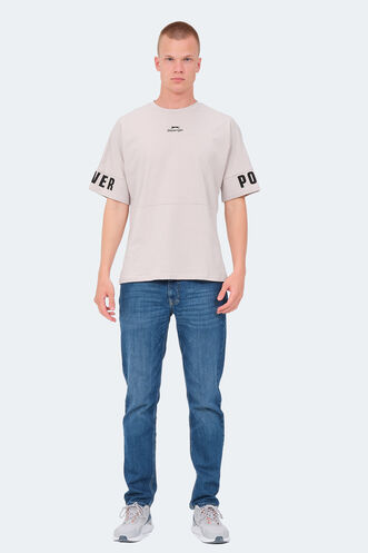 Slazenger VISION Erkek T-Shirt Taş Gri - Thumbnail