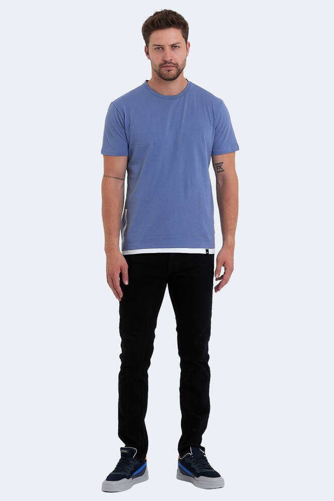 Slazenger VISITOR Erkek T-Shirt Mavi