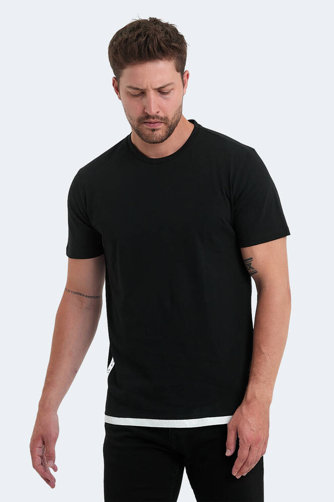 Slazenger VISITOR Erkek T-Shirt Siyah