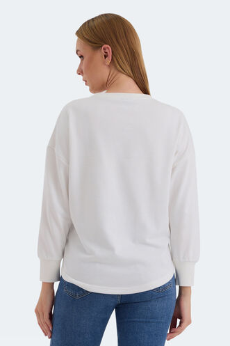 Slazenger VITAL OVERSIZE Kadın Sweatshirt Beyaz - Thumbnail