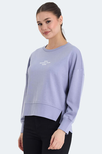Slazenger - Slazenger VITAL OVERSIZE Kadın Sweatshirt Lila