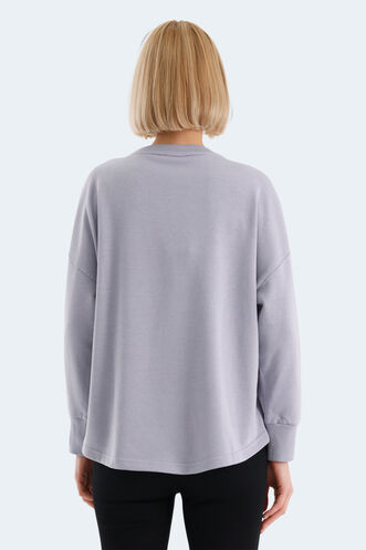 Slazenger VITAL OVERSIZE Women's Sweatshirt Lilac - Thumbnail