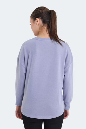 Slazenger VITAL OVERSIZE Women's Sweatshirt Lilac - Thumbnail