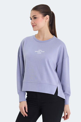 Slazenger VITAL OVERSIZE Women's Sweatshirt Lilac - Thumbnail