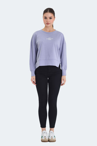 Slazenger VITAL OVERSIZE Women's Sweatshirt Lilac - Thumbnail
