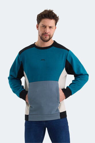 Slazenger VITALI Erkek Sweatshirt Petrol - Thumbnail