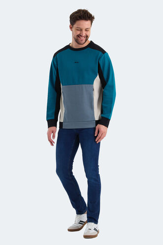 Slazenger VITALI Erkek Sweatshirt Petrol - Thumbnail