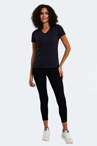 Slazenger VIVEK Kadın Tişört Petrol Mavi - Thumbnail