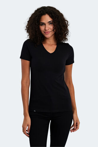 Slazenger VIVEK Women's T-Shirt Black - Thumbnail