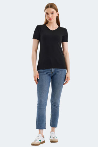 Slazenger VIVEK Women's T-Shirt Black - Thumbnail