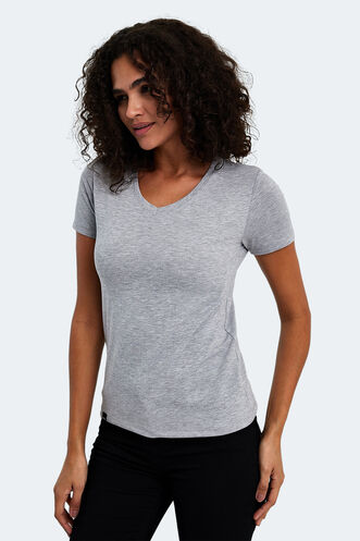 Slazenger VIVEK Women's T-Shirt Gray - Thumbnail