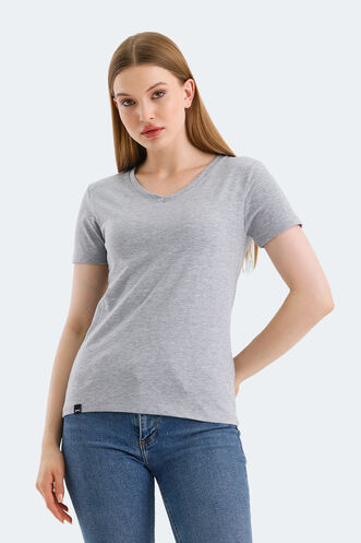 Slazenger VIVEK Women's T-Shirt Gray - Thumbnail