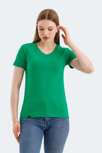 Slazenger VIVEK Women's T-Shirt Green - Thumbnail