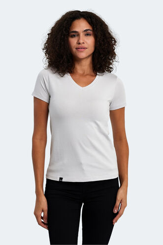 Slazenger VIVEK Women's T-Shirt Stone Gray - Thumbnail