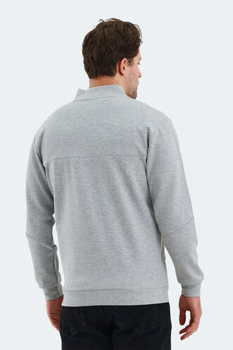 Slazenger VLAD Erkek Cepli Fermuarlı Gri Sweatshırt - Thumbnail
