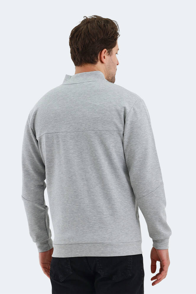 Slazenger VLAD Erkek Cepli Fermuarlı Gri Sweatshırt
