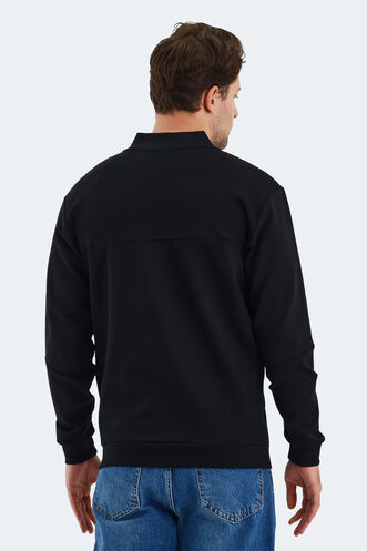 Slazenger VLAD Erkek Cepli Fermuarlı Siyah Sweatshırt - Thumbnail