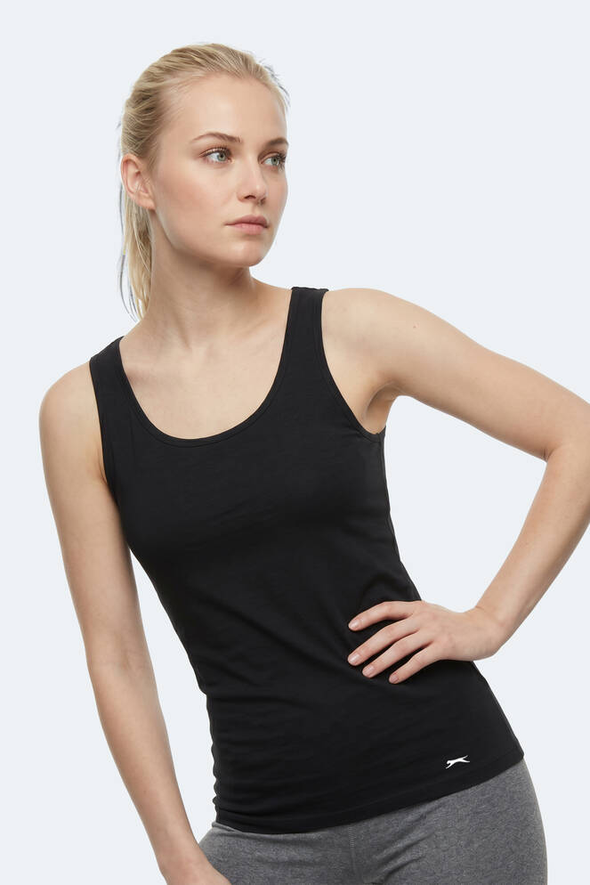 Slazenger VLADLEN Kadın Slim Fıt Kolsuz Siyah Atlet