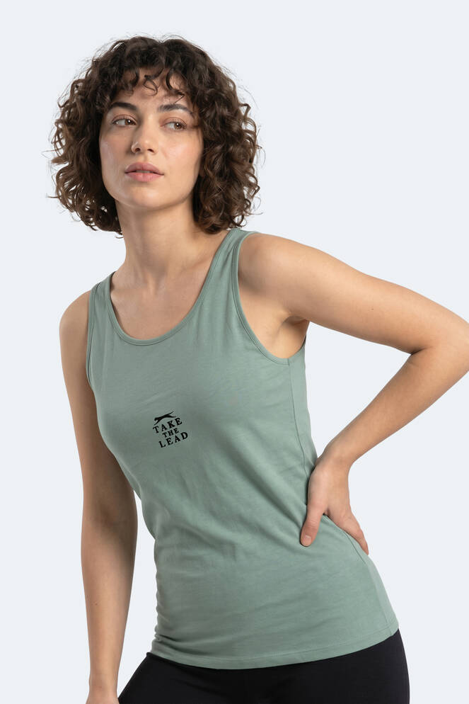 Slazenger VLADLEN Kadın Slim Fıt Kolsuz Su Yeşili Atlet
