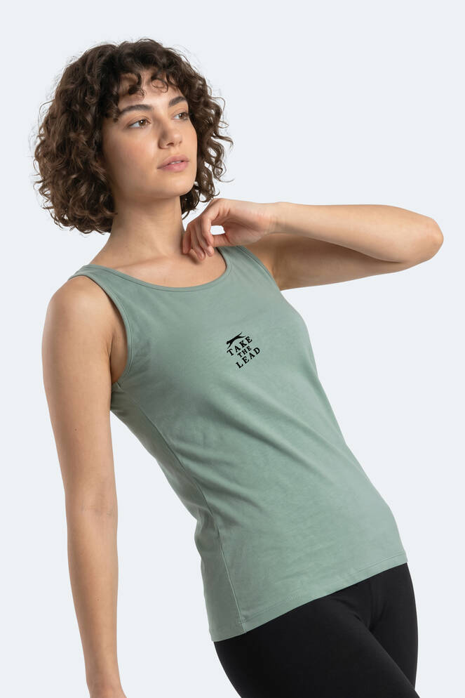 Slazenger VLADLEN Kadın Slim Fıt Kolsuz Su Yeşili Atlet