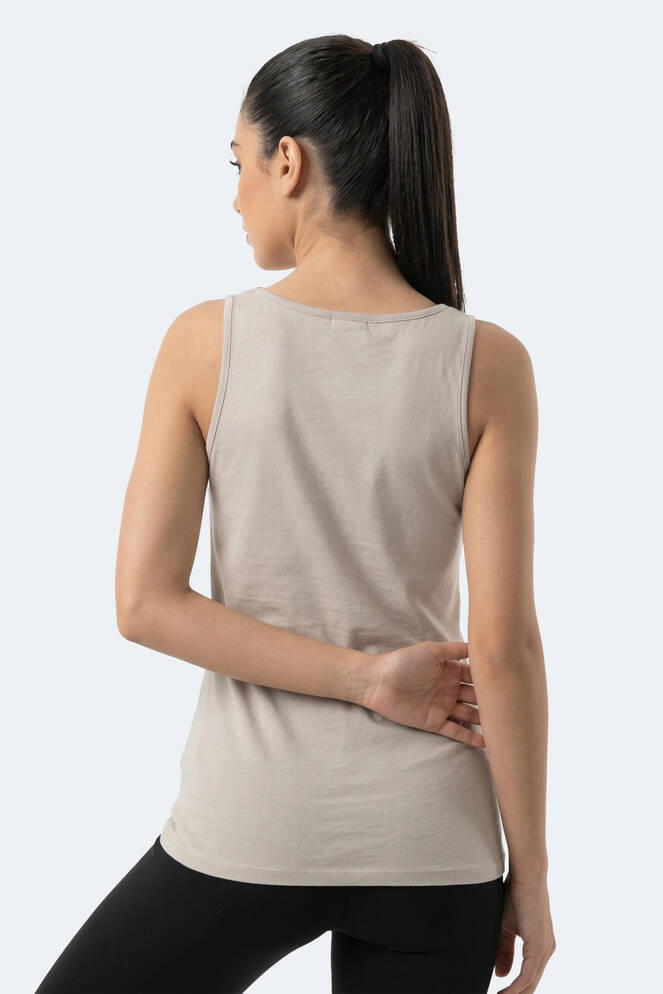 Slazenger VLADLEN Kadın Slim Fıt Kolsuz Taş Gri Atlet