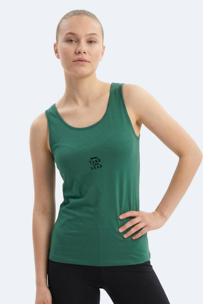 Slazenger VLADLEN Kadın Slim Fıt Kolsuz Yeşil Atlet