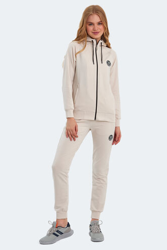 Slazenger YOUNGER Women's Tracksuit Set Beige - Thumbnail