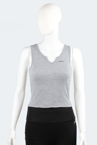 Slazenger YURA Kadın Fitness T-Shirt Gri - Thumbnail