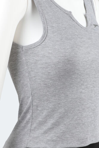 Slazenger YURA Kadın Fitness T-Shirt Gri - Thumbnail